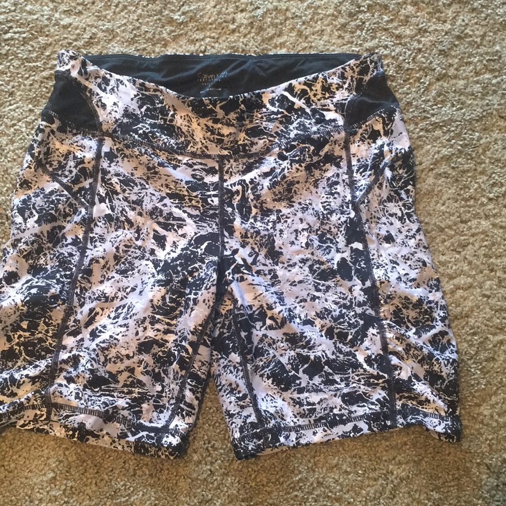 Calvin Klein black and white stretchy shorts